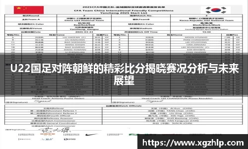 U22国足对阵朝鲜的精彩比分揭晓赛况分析与未来展望
